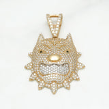 Pendant - 10K Gold bulldog pave cz - PEG059