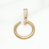 Pendentif - Or 10K jaune clou pavé cz - PEG084