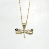 Pendentif - Or 10K jaune libellule pavé cz - PEG057