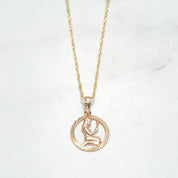 Pendentif - Or 10K rose vierge coupe diamant - PEG065