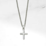 Pendentif - Or 10K blanc croix poli - PEG072