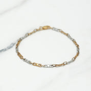 Bracelet - Or 10K deux tons jaune & blanc noeud 7.5" - BRG158