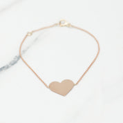 Bracelet - Or 10K rose câble avec coeur poli 7.5" - BRG160