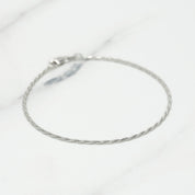 Unisex Bracelet - 10K Gold White Twisted 7.25" - BRG161