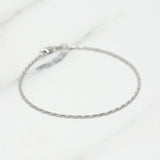 Bracelet - Or 10K blanc torsade 7.25" - BRG161