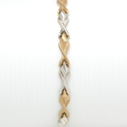 Bracelet - Or 10K deux tons jaune & blanc XO 7" - BRG147