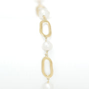 Bracelet - Or 10K jaune paperclip avec perles 7.5" - BRG148