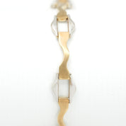 Bracelet - Or 10K deux tons jaune & blanc abstraits 7"- BRG150