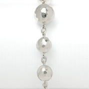 Bracelet - Or 10K blanc perles coupe diamant 7" - BRG154