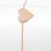 Bracelet - Or 10K rose câble avec coeur poli 7.5" - BRG160