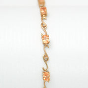Bracelet - Or 10K jaune courbés et pierres taille ovale cz orange 7" - BRG163