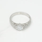 Women's ring - 10K white gold with brilliant cut cz - RIG225