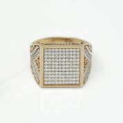 Men's ring - 10K two-tone yellow & white gold with cz setting - RIG241