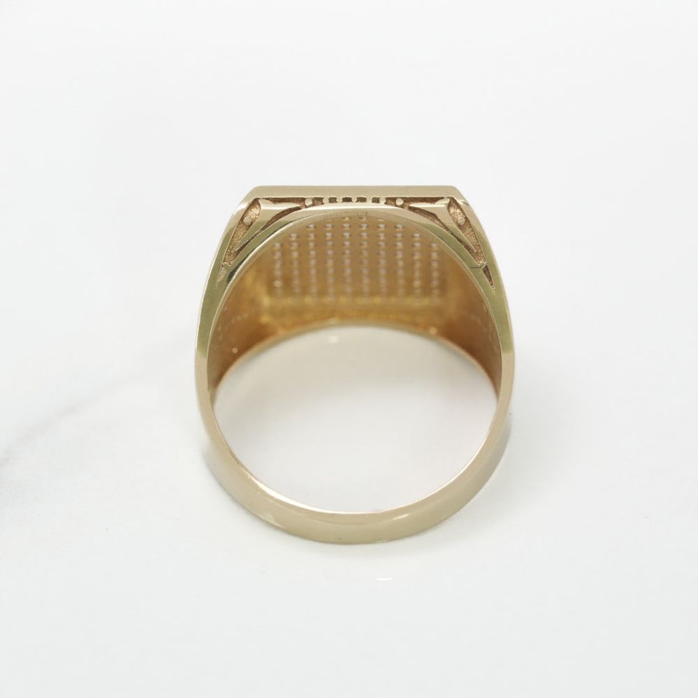 Men's ring - 10K two-tone yellow & white gold with cz setting - RIG241