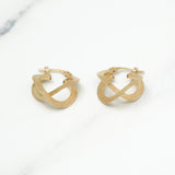 Hoops - Or 10K jaune double hoop poli & coupe diamant - BOG072