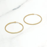 Hoops - Or 10K jaune coupe diamant - BOG103