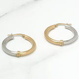 Hoops - Or 10K deux tons jaune & blanc poli - BOG108