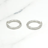 Hoops - Or 10K blanc poli & coupe diamant - BOG110