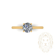 Bague de fiançailles - Or 14K jaune hidden halo diamant lab 1.05CT VS1 coupe rond brillant - RIGL104