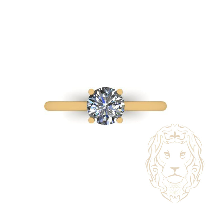 Bague de fiançailles - Or 14K jaune hidden halo diamant lab 1.05CT VS1 coupe rond brillant - RIGL104