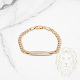 Bracelet - Or 14K jaune barre gravable 6.7mm & curb - BRG813