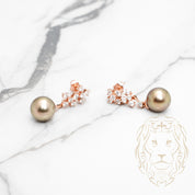Studs - Or 14K rose perles de Tahiti & diamants naturels 0.65TCW - BOGD023