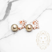 Studs - Or 14K rose perles de Tahiti & diamants naturels 0.65TCW - BOGD023