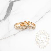 Hoops - Or 14K jaune fleur en diamants naturels 0.40TCW - BOGD024