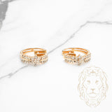 Hoops - Or 14K jaune fleur en diamants naturels 0.40TCW - BOGD024