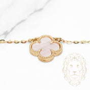 Collier - Or 10K jaune trèfle rose 15mm - CHG1006