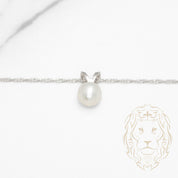 Collier - Or 14K blanc pendentif perle d'eau douce 5-5.5mm - CHG985