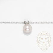 Collier - Or 14K blanc pendentif perle d'eau douce 8-8.5mm - CHG989