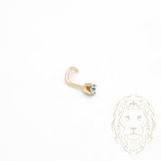 Piercing de nez twist - Or 10K jaune pierre cz bleue 2mm - BCG014