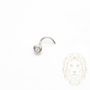 Piercing de nez twist - Or 10K blanc coeur avec pierre cz 3mm - BCG017