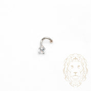 Piercing de nez twist - Or 10K blanc pierre cz 2mm - BCG018