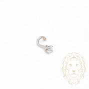 Piercing de nez twist - Or 10K blanc pierre cz 2mm - BCG018