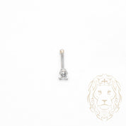 Piercing de nez - Or 10K blanc pierre cz 2mm - BCG019