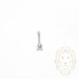 Piercing de nez - Or 10K blanc pierre cz 2mm - BCG019