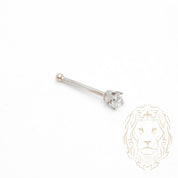 Piercing de nez - Or 10K blanc pierre cz 2mm - BCG019