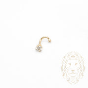 Piercing de nez twist - Or 10K jaune pierre cz 2mm - BCG015