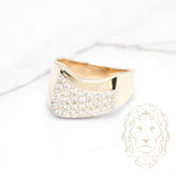 Bague - Or 10K jaune pavé de diamants naturels VS 0.65TCW coupe rond brillant - RIGD555