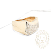 Bague - Or 10K jaune pavé de diamants naturels VS 0.65TCW coupe rond brillant - RIGD555