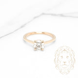 Bague de fiançailles - Or 14K jaune hidden halo diamant lab 1.05CT VS1 coupe rond brillant - RIGL104