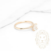 Bague de fiançailles - Or 14K jaune hidden halo diamant lab 1.05CT VS1 coupe rond brillant - RIGL104