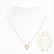 Collier - Or 10K jaune trèfle rose 10mm - CHG1004