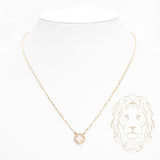Collier - Or 10K jaune trèfle rose 10mm - CHG1004