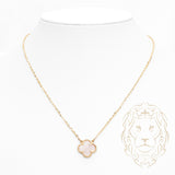 Collier - Or 10K jaune trèfle rose 15mm - CHG1006
