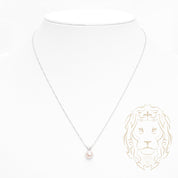 Collier - Or 14K blanc pendentif perle d'eau douce 6.5-7mm - CHG987