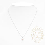 Collier - Or 14K blanc pendentif perle d'eau douce 6.5-7mm - CHG987