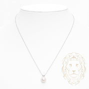 Collier - Or 14K blanc pendentif perle d'eau douce 8-8.5mm - CHG989